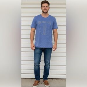 Lucky Brand Venice Burnout Nashville Acoustic Guitars Tee, Size Large